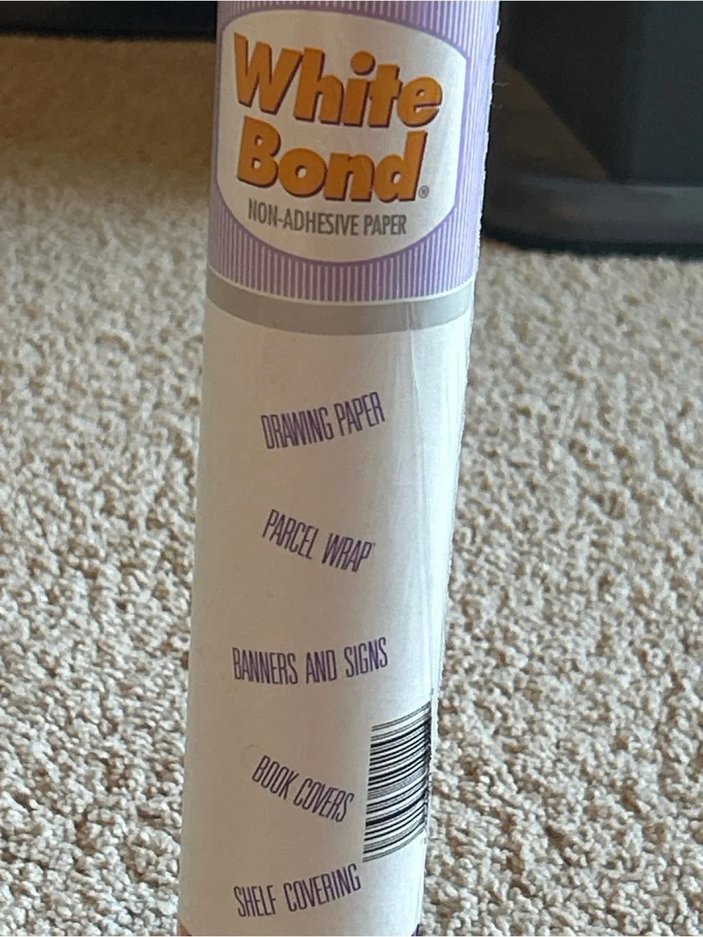 White Bond Non-Adhesive Paper Jumbo Roll 45 FT x 12
